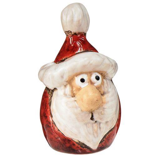 Keramik Weihnachtsmann Figur, Rot, 7cm – Festliche Weihnachtsdekoration – 6 St