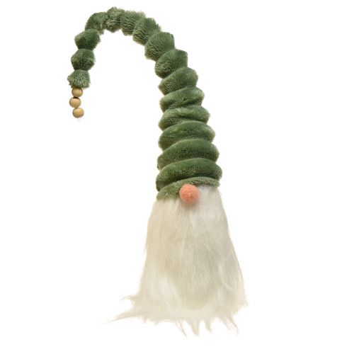 Festlicher Wichtel mit spiralförmigem grünem Hut und weißem Bart 2 Stück– 65cm – Skandinavischer Weihnachtszauber für Ihr Zuhause