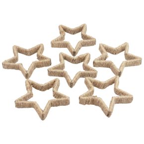 Floristik24 Adventsdeko Weihnachtsdeko Stern Dekostern Jute 13,5cm 6St