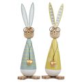 Floristik24 Deko Hase mit Brille Osterdeko Holz Metall Osterhase 29cm 2St