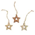 Floristik24 Holzanhänger Holzsterne Natur Christbaumschmuck Ø4,5cm 8St