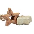 Floristik24 Holzanhänger Holzsterne Natur Christbaumschmuck Ø4,5cm 8St