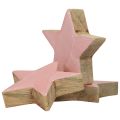 Floristik24 Holzsterne Deko Sterne Weihnachtsdeko Rosa Glanz Ø5cm 8St