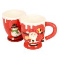 Floristik24 Weihnachtstassen Tasse Weihnachtsmann Keramik 10,5cm 2St