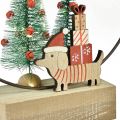 Floristik24 Dekoring Holz Metall Weihnachten mit Hund Ø21cm H25cm