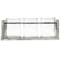 Floristik24 Rustikale Glasbehälter-Set im grau-weißen Holzständer – 27,5x9x11 cm – Vielseitige Aufbewahrungs- und Dekolösung