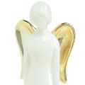 Floristik24 Engelfiguren Keramik Engel Weiß Gold 6cmx5cmx15cm 2St