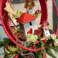 Floristik24 Keramik-Häuschen 6 Stück mit rotem Dach Fenster und Herz – 6 cm – Idyllische Dekoration für Heim und Garten