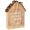 Floristik24 Rustikaler Holz-Kerzenhalter im Hausdesign – Mit herzlicher Botschaft, 19 cm – Gemütliche Heimdekoration