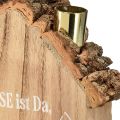 Floristik24 Rustikaler Holz-Kerzenhalter im Hausdesign – Mit herzlicher Botschaft, 19 cm – Gemütliche Heimdekoration