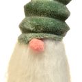 Floristik24 Festlicher Wichtel mit spiralförmigem grünem Hut und weißem Bart 2 Stück– 65cm – Skandinavischer Weihnachtszauber für Ihr Zuhause